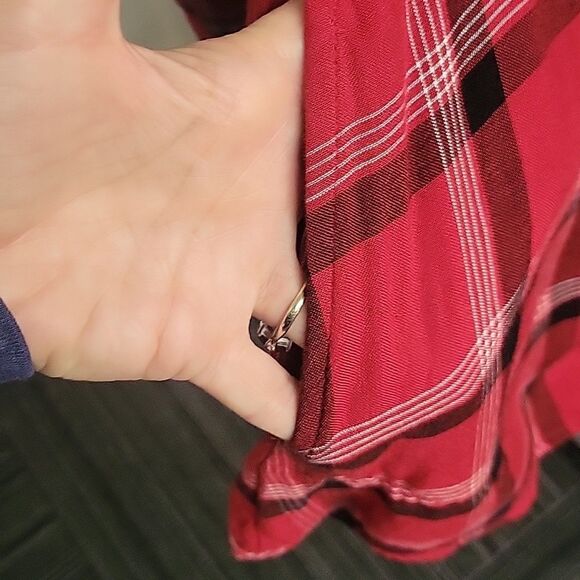 J Jill Red Plaid Tunic Dress with pockets! Size S. - Picture 3 of 7